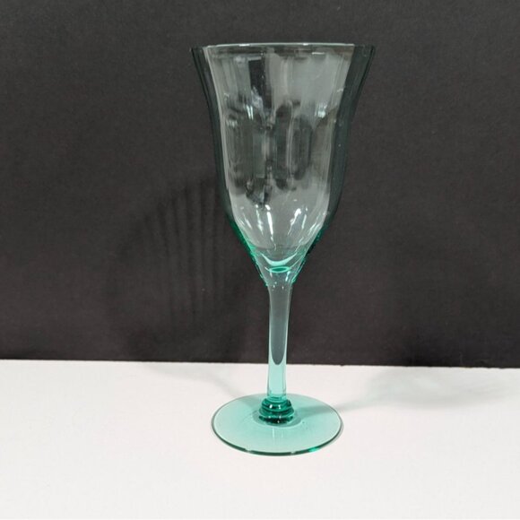 Vaseline Uranium Green Depression Glass Optic Panel Stemware Cocktail Glass - Picture 5 of 16